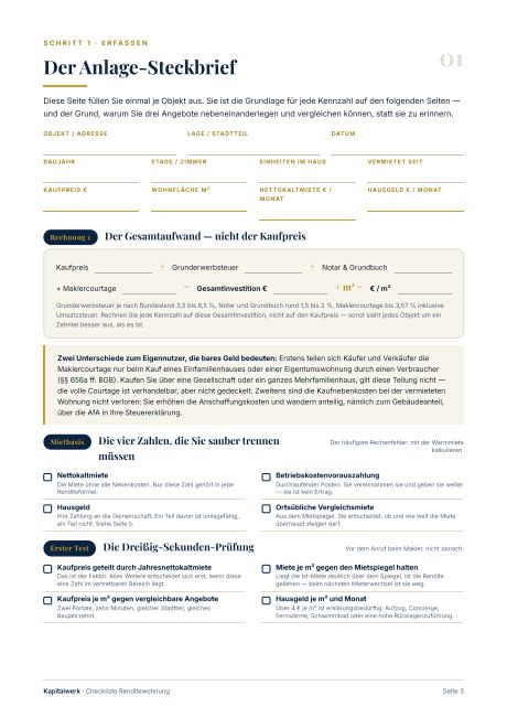 Innenseite 1 aus „Die Renditewohnung“